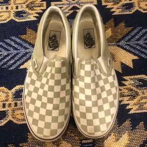Sage Green Checkered Vans